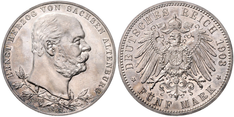 SACHSEN-ALTENBURG, Ernst, 1853-1908, 5 Mark 1903 A. 50-jähr. Reg.-Jub.
 st
J.1...
