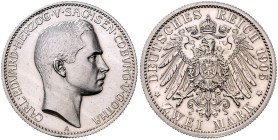 SACHSEN-COBURG-GOTHA, Carl Eduard, 1900-1918, 2 Mark 1905 A.
 st
J.147