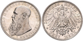 SACHSEN-MEININGEN, Georg II., 1866-1914, 3 Mark 1908 D.
 st
J.152