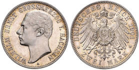 SACHSEN-WEIMAR-EISENACH, Wilhelm Ernst, 1901-1918, 2 Mark 1901 A. Regierungsantritt.
 Erstabschlag
J.157
