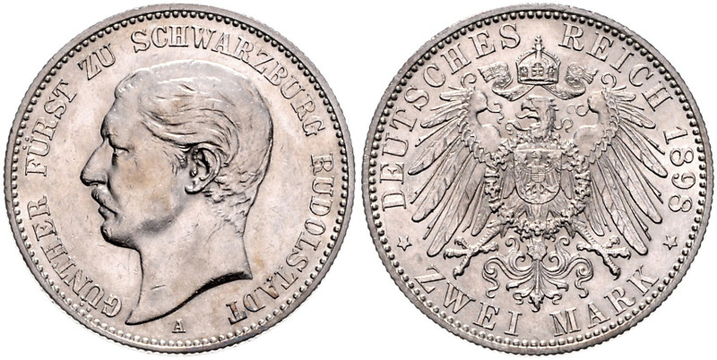 SCHWARZBURG-RUDOLSTADT, Günther Victor, 1890-1918, 2 Mark 1898 A.
 st
J.167