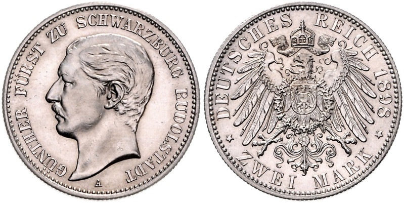 SCHWARZBURG-RUDOLSTADT, Günther Victor, 1890-1918, 2 Mark 1898 A.
 st
J.167