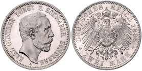 SCHWARZBURG-SONDERSHAUSEN, Karl Günther, 1880-1909, 2 Mark 1896 A.
 st
J.168