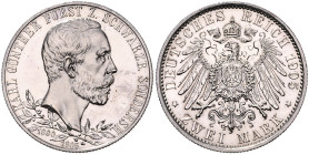 SCHWARZBURG-SONDERSHAUSEN, Karl Günther, 1880-1909, 2 Mark 1905 A.
 PP
J.169b