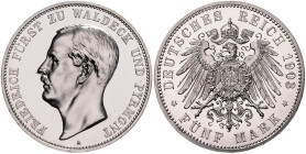 WALDECK-PYRMONT, Friedrich, 1893-1918, 5 Mark 1903 A.
 PP
J.171