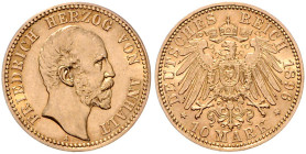 ANHALT, Friedrich I., 1871-1904, 10 Mark 1896 A.
 vz/st
J.180