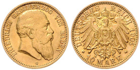BADEN, Friedrich I., 1852-1907, 10 Mark 1905 G.
Ware ist regelbesteuert
standard taxation
f.st
J.190
