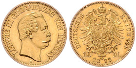 HESSEN, Ludwig III., 1848-1877, 10 Mark 1872 H.
 st
J.213