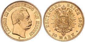 HESSEN, Ludwig III., 1848-1877, 10 Mark 1875 H.
 f.st
J.216
