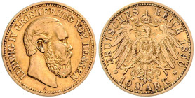 HESSEN, Ludwig IV., 1877-1892, 10 Mark 1890 A.
 ss
J.220
