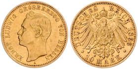 HESSEN, Ernst Ludwig, 1892-1918, 10 Mark 1896 A.
 vz/st
J.224