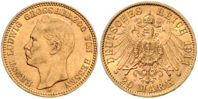 HESSEN, Ernst Ludwig, 1892-1918, 20 Mark 1911 A.
Ware ist MwSt-befreit
VAT tax free
f.st
J.226