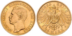 HESSEN, Ernst Ludwig, 1892-1918, 20 Mark 1906 A.
Ware ist MwSt-befreit
VAT tax free
f.st
J.226