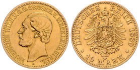 MECKLENBURG-STRELITZ, Friedrich Wilhelm, 1860-1904, 10 Mark 1880 A.
vz+
J.237