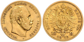 PREUSSEN, Wilhelm I., 1861-1888, 10 Mark 1872 A. 19,55mm; 3,93g.
Ware ist MwSt-befreit
VAT tax free
ss
J.242