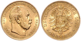 PREUSSEN, Wilhelm I., 1861-1888, 10 Mark 1877 A.
Ware ist regelbesteuert
standard taxation
st
J.245