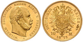 PREUSSEN, Wilhelm I., 1861-1888, 10 Mark 1873 A.
PP
J.242