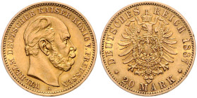 PREUSSEN, Wilhelm I., 1861-1888, 20 Mark 1887 A.
Ware ist MwSt-befreit
VAT tax free
ss
J.246