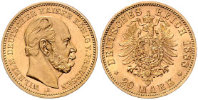 PREUSSEN, Wilhelm I., 1861-1888, 20 Mark 1888 A.
Ware ist MwSt-befreit
VAT tax free
st
J.246