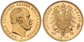 PREUSSEN, Wilhelm I., 1861-1888, 20 Mark 1872 A.
Ware ist MwSt-befreit
VAT tax free
Erstabschlag
J.243