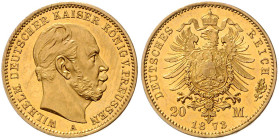 PREUSSEN, Wilhelm I., 1861-1888, 20 Mark 1873 A.
Ware ist MwSt-befreit
VAT tax free
Erstabschlag
J.243