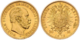 PREUSSEN, Wilhelm I., 1861-1888, 20 Mark 1873 B.
Ware ist MwSt-befreit
VAT tax free
vz/st
J.243