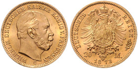 PREUSSEN, Wilhelm I., 1861-1888, 20 Mark 1873 C.
Ware ist MwSt-befreit
VAT tax free
Prachtex., st
J.243