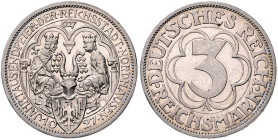 WEIMARER REPUBLIK, 1919-1933, 3 Reichsmark 1927 A. Nordhausen.
 PP
J.327