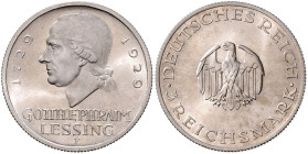 WEIMARER REPUBLIK, 1919-1933, 3 Reichsmark 1929 F. Lessing.
 st
J.335