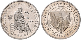 WEIMARER REPUBLIK, 1919-1933, 3 Reichsmark 1930 F. Walther von der Vogelweide.
 PP
J.344