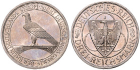 WEIMARER REPUBLIK, 1919-1933, 3 Reichsmark 1930 J. Rheinlandräumung.
 st
J.345