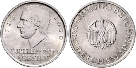 WEIMARER REPUBLIK, 1919-1933, 5 Reichsmark 1929 A. Lessing.
 st
J.336