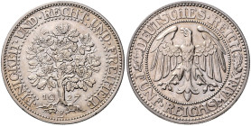 WEIMARER REPUBLIK, 1919-1933, 5 Reichsmark 1927 E. Eichbaum.
 f.st
J.331