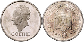 WEIMARER REPUBLIK, 1919-1933, 5 Reichsmark 1932 F. Goethe.
 PP
J.351