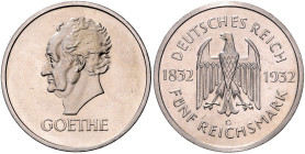 WEIMARER REPUBLIK, 1919-1933, 5 Reichsmark 1932 G. Goethe.
 f.st/st
J.351