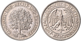 WEIMARER REPUBLIK, 1919-1933, 5 Reichsmark 1931 J. Eichbaum.
 st
J.331
