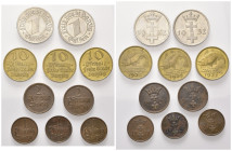 DANZIG, Freie Stadt, 1920-1939, Pfennig 1929, 1937 (2x), 2 Pf. 1926, 1937, 10 Pf. 1921 (3x), Gulden 1932 (2x).
 10 Stk., vz bis st
J.D2; D3; D.13; D...
