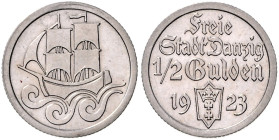 DANZIG, Freie Stadt, 1920-1939, 1/2 Gulden 1923.
 st
J.D6