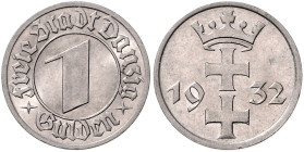 DANZIG, Freie Stadt, 1920-1939, Gulden 1932.
 st
J.D15