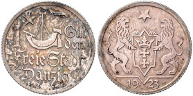 DANZIG, Freie Stadt, 1920-1939, 1 Gulden 1923.
 vz
J.D7