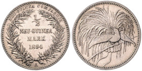 KOLONIEN, Deutsch-Neuguinea, 1/2 Mark 1894 A.
 Erstabschlag, st
J.704