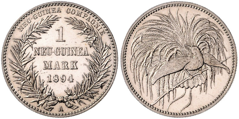 KOLONIEN, Deutsch-Neuguinea, 1 Mark 1894 A.
 leicht ber. PP
J.705; N.715; Y.5
