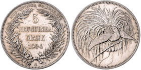 KOLONIEN, Deutsch-Neuguinea, 5 Mark 1894 A.
 vz/st
J.707