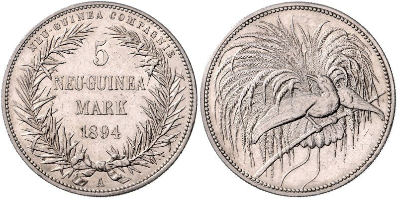 KOLONIEN, Deutsch-Neuguinea, 5 Mark 1894 A.
 vz/st
J.707
