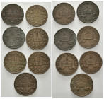 KOLONIEN, Deutsch-Ostafrika, 1 Heller 1904 A+J, 1905 A+J, 1906 A+J, 1907 J. Je 20mm; 3,8g; 12h.
 7 Stk., ss-vz
J.716; N.727; Y.7
