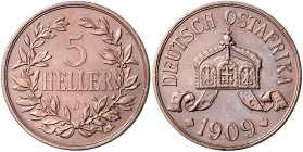 KOLONIEN, Deutsch-Ostafrika, 5 Heller 1909.
 f.st
J.717; N.729; Y.8