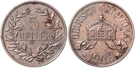 KOLONIEN, Deutsch-Ostafrika, 5 Heller 1908.
 st
J.717; N.729; Y.8