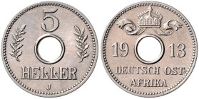KOLONIEN, Deutsch-Ostafrika, 5 Heller 1913 J.
 st
J.718; N.731; Y.11