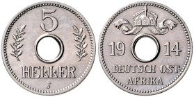 KOLONIEN, Deutsch-Ostafrika, 5 Heller 1914 J.
 st
J.718