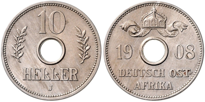 KOLONIEN, Deutsch-Ostafrika, 10 Heller 1908 J.
 f.st
J.719